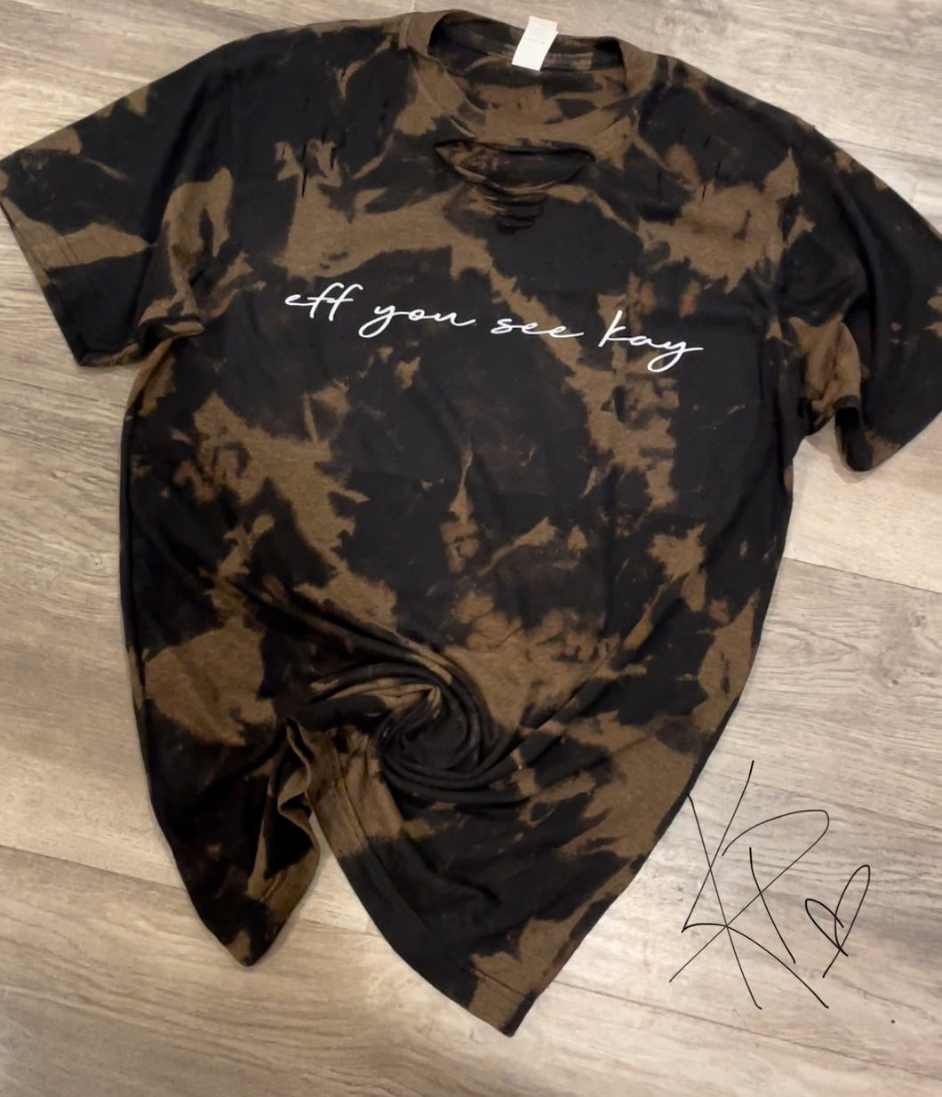 EYSK (distressed black bleached T-shirt)