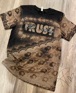 Trust the Vibes (lace bleached T-shirt)