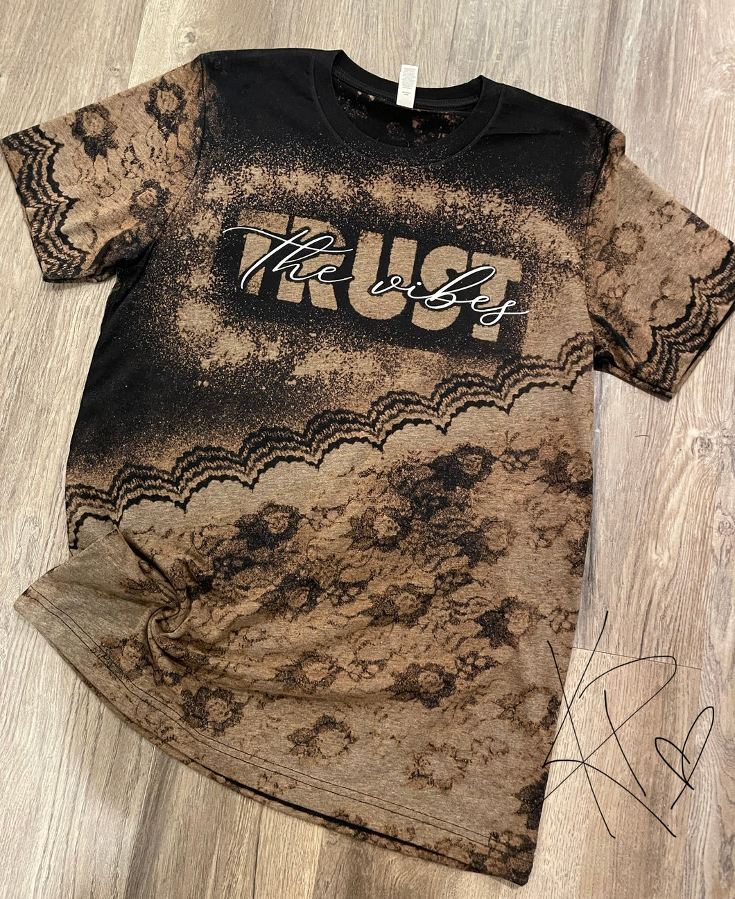 Trust the Vibes (lace bleached T-shirt)