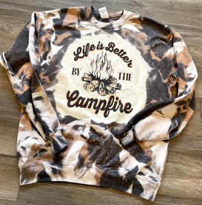 Life is better by the Campfire (dark grey bleached)