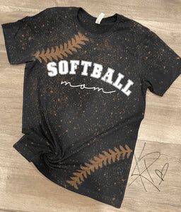 Raising ballers/ Sports mom (black bleached T-shirt)